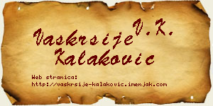 Vaskrsije Kalaković vizit kartica